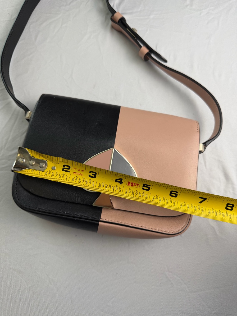 Kate Spade Nicola Bicolor Small Flap Shoulder crossbody bag black pink purse - Picture 7 of 10